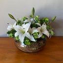 Ver imagem 3 de Arranjo Centro de Mesa Lírio Branco Artificial Completo Grande