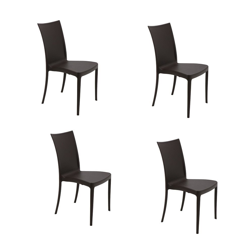 Conjunto de 4 Cadeiras Tramontina Laura Marrom - 1