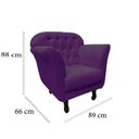 Ver mais imagens de Poltrona Decorativa Dália Veludo Roxo