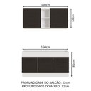 Ver imagem 4 de Armário de Cozinha Compacta 150cm Branco/Preto Agata Madesa 02