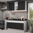 Ver imagem 1 de Armário de Cozinha Compacta 150cm Branco/Preto Agata Madesa 02