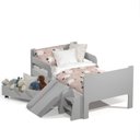 Ver imagem 3 de Mini Cama Infantil Montessoriana com Baú Bella + Colchão:cinza