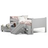 Mini Cama Infantil Montessoriana com Baú Bella + Colchão:cinza - 5
