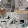 Mini Cama Infantil Montessoriana com Baú Bella + Colchão:cinza - 2