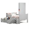 Mini Cama Infantil Montessoriana com Baú Bella + Colchão:cinza - 1