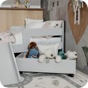 Ver imagem 6 de Mini Cama Infantil Montessoriana com Baú Bella + Colchão:cinza
