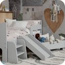 Ver imagem 7 de Mini Cama Infantil Montessoriana com Baú Bella + Colchão:cinza