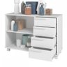 Armário Multiuso 4 Gavetas 1 Prateleira Branco 440 - Pnr Móveis - 3