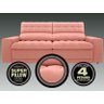 Sofá Omega 2,30M Assento Retrátil e Reclinável Velosuede Rose - Netsofás - 4