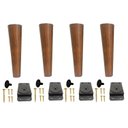 Ver imagem 1 de Kit 4 Pé Palito 15cm Amendoa Marrom Claro + Chapinha Inclinada Plástico Pvc