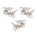 Ver imagem 1 de Kit 3 Jogos de Mesa Dobravel com 2 Cadeiras de Madeira 70x70 para Restaurante e Bar - sem Pintura