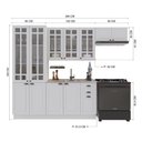 Ver imagem 3 de Cozinha Compacta Modulada Nara 12 Portas 2 Gavetas MDF 280cm Branco Fidelita Móveis