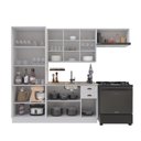 Ver imagem 2 de Cozinha Compacta Modulada Nara 12 Portas 2 Gavetas MDF 280cm Branco Fidelita Móveis