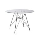 Ver imagem 1 de Mesa Eiffel Redonda 90Cm Tampo De Vidro Com Base De Ferro Preto - Cor: Preto