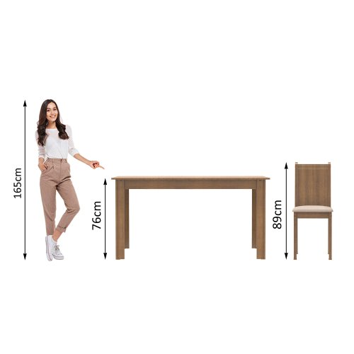 Conjunto Mesa de Jantar Redonda 1,35m – 4450 com 4 Cadeiras – LUIZA