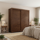 Ver imagem 1 de Guarda Roupa Casal Titanium 2 Portas de Correr 4 Gavetas Marrom/Jacaranda