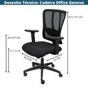 Ver imagem 5 de Cadeira Escritório Diretor Genova Or Design NR17 Encosto Tela Preto Sistema Backsystem Base Rodí