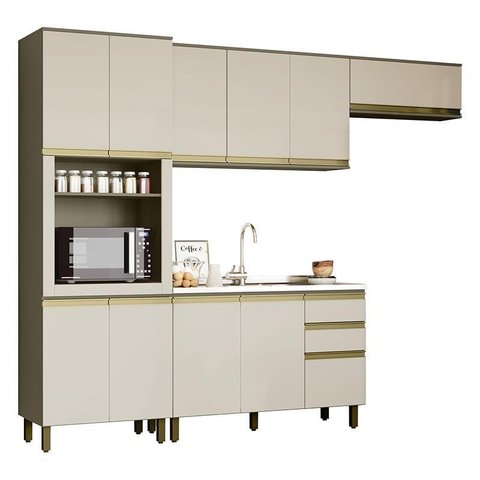 Cozinha Completa 4 Peças Connect Duna/cristal com Torre Quente 1 Forno - Móveis Henn