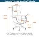Ver imagem 7 de Cadeira de Escritório Presidente Valencia Fratini em Pu Caramelo e Base Cromada Rodizio