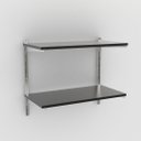 Ver imagem 1 de Kit 2 Prateleiras 60X30 +2 Trilhos E 4  Suportes Em Aço -Preto -Brasforma -K2Mp60X30X1.5Uv