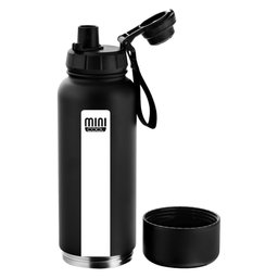 Garrafa Térmica Aço Inox 1 Litro Plus Preta com Listra - Minicool - 2