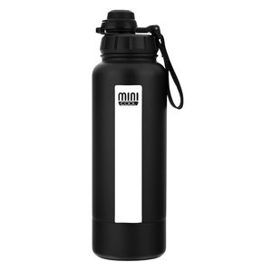 Garrafa Térmica Aço Inox 1 Litro Plus Preta com Listra - Minicool