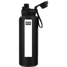 Garrafa Térmica Aço Inox 1 Litro Plus Preta com Listra - Minicool - 3