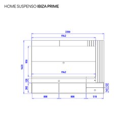 Painel para TV até 70 Polegadas com LED Ripado Ibiza Prime 220cm Yescasa - 8