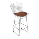 Ver imagem 2 de Kit 4 Banquetas Bistrô Bertoia Cromada D70 com Assento Sintético Marrom
