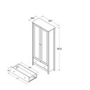 Ver imagem 6 de Estante Livreiro c iluminação 2 Portas 1Gaveta Ditália E-954 cor:diamond