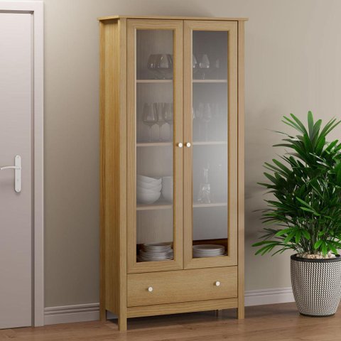 Estante Livreiro c iluminação 2 Portas 1Gaveta Ditália E-954 cor:diamond