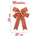 Ver imagem 2 de Kit 2 Enfeite Árvore de Natal Laço Vermelho e Dourado 30cm