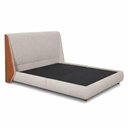Ver imagem 7 de Cama Japonesa King Louvre com Cabeceira Estofada Courino e Linho Caramelo Sallar Home