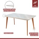 Ver imagem 3 de Mesa de Jantar 6 Lugares Rertangular Tampo Madeira Maciça Versales Espresso Móveis Cinamomo/Off White