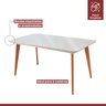 Mesa de Jantar 6 Lugares Rertangular Tampo Madeira Maciça Versales Espresso Móveis - 4