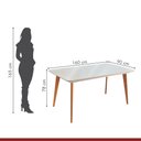 Ver imagem 6 de Mesa de Jantar 6 Lugares Rertangular Tampo Madeira Maciça Versales Espresso Móveis Cinamomo/Off White
