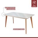 Ver imagem 4 de Mesa de Jantar 6 Lugares Rertangular Tampo Madeira Maciça Versales Espresso Móveis Cinamomo/Off White