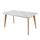 Ver imagem 1 de Mesa de Jantar 6 Lugares Rertangular Tampo Madeira Maciça Versales Espresso Móveis Cinamomo/Off White