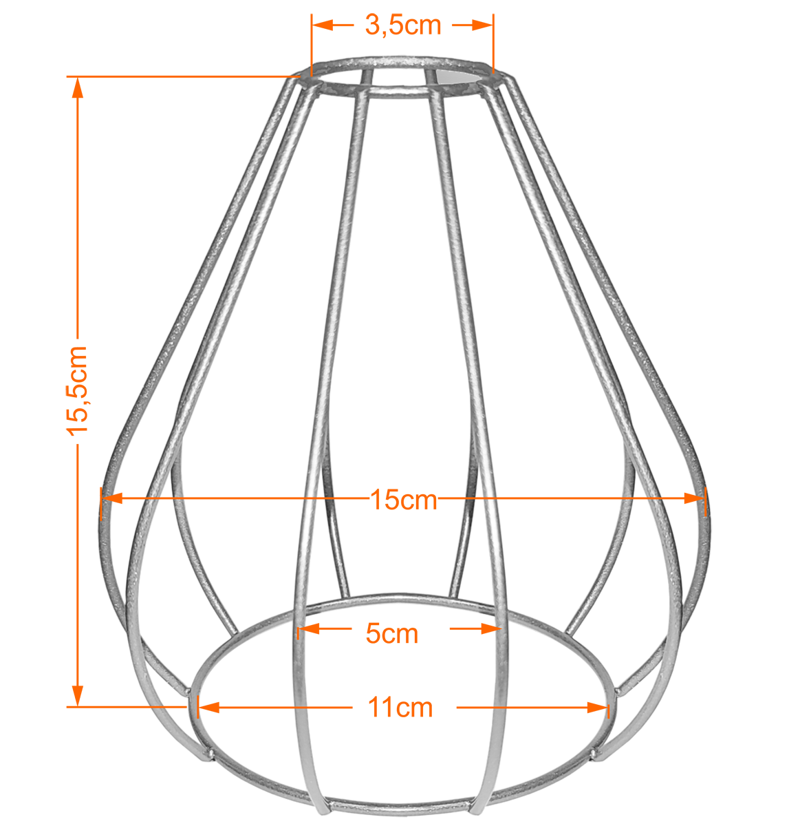 Cupula de Aramado Teardrop Branca para Pendentes e Abajure P - 2