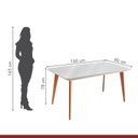 Ver imagem 2 de Conjunto Sala de Jantar 6 Lugares Tampo Vidro/MDF 160cm Madeira Maciça Mesa e Cadeiras Versales Cina