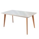 Ver imagem 4 de Conjunto Sala de Jantar 6 Lugares Tampo Vidro/MDF 160cm Madeira Maciça Mesa e Cadeiras Versales Cina