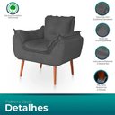 Ver imagem 6 de Kit 02 Poltronas Opala Sala Confortável Resistente Cinza