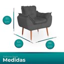 Ver imagem 5 de Kit 02 Poltronas Opala Sala Confortável Resistente Cinza