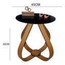 Ver imagem 3 de Mesa Lateral Bela Alice Redonda MDF Vidro Laqueado 45cm Preto Decoraper