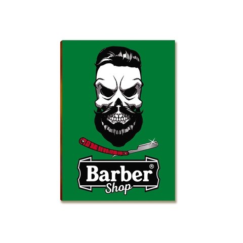 Placa para Barbearia Estilo Retrô em MDF 3mm Tam A4 BR13
