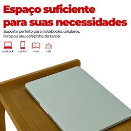 Mesa de Canto Itália Suporte Lateral Sofá com Base Clássica Curva Castanho - Arkell - 2