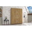 Ver imagem 5 de Guarda-roupa Taurus 6 Portas 3 Gavetas Imperial Nature com Pés de Madeira 227cm