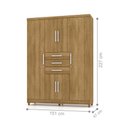 Ver imagem 2 de Guarda-roupa Taurus 6 Portas 3 Gavetas Imperial Nature com Pés de Madeira 227cm