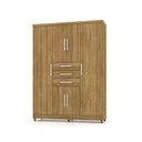 Ver imagem 3 de Guarda-roupa Taurus 6 Portas 3 Gavetas Imperial Nature com Pés de Madeira 227cm