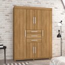 Ver imagem 1 de Guarda-roupa Taurus 6 Portas 3 Gavetas Imperial Nature com Pés de Madeira 227cm